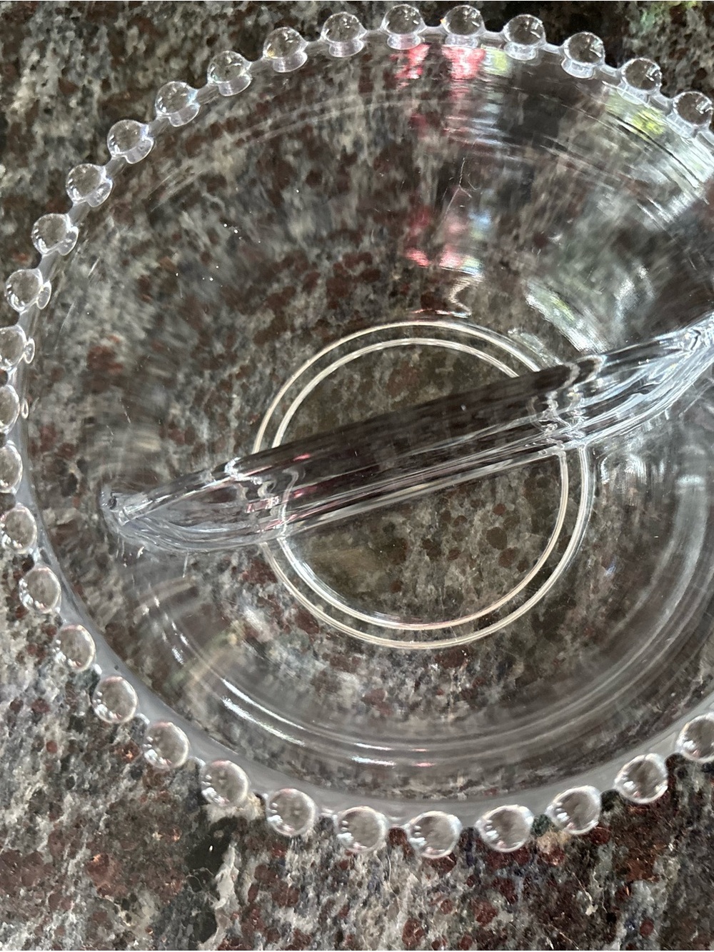 Clear Glass Vintage Candlewick divided Bowl with Beaded Rim - Home Dining